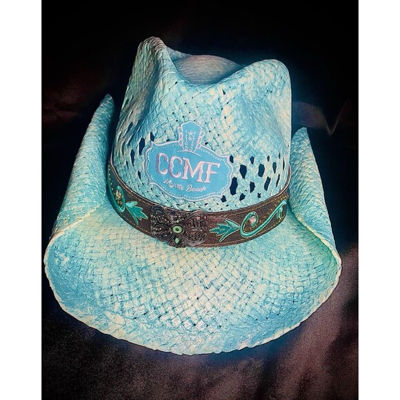 Official 2024 Country Music Festival CCMF Baby Blue Butterfly Cowboy Hat Myrtle main image 4